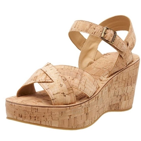 Kork-Ease Ava Cork Platform Ankle Strap Sandals 9 - Picture 1 of 11